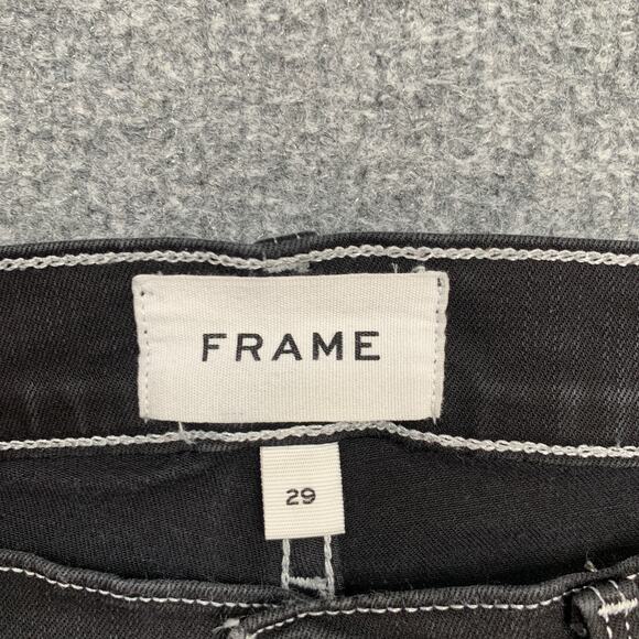 Frame Jeans Womens 29 Le Skinny de Jeanne Crop Contrast Stitch ZipFly Ankle - Picture 4 of 13